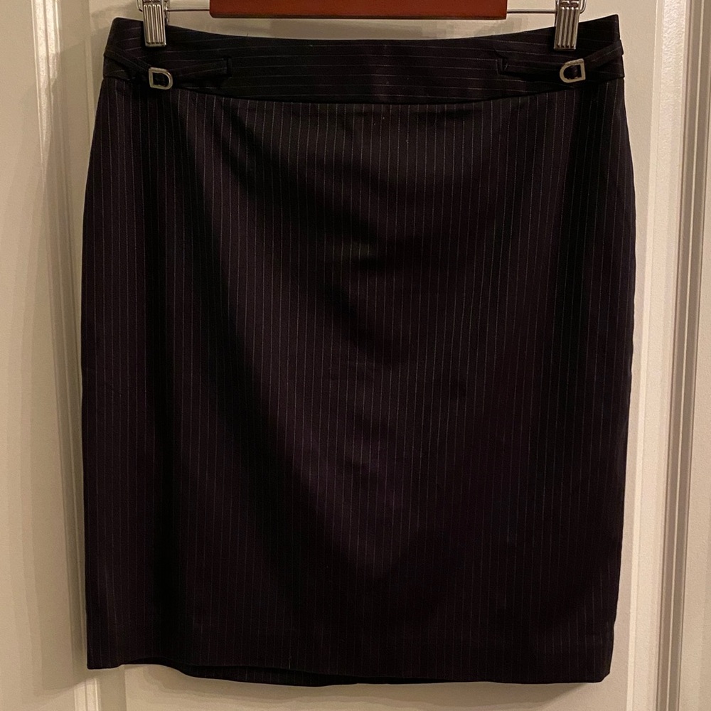 White House Black Market Charcoal Pinstripe skirt